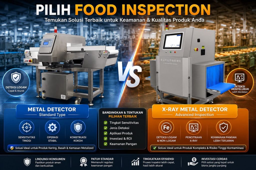 Metal Detector for Industry Food vs X-Ray Inspection: Mana yang Paling Tepat untuk Lini Pengemasan?